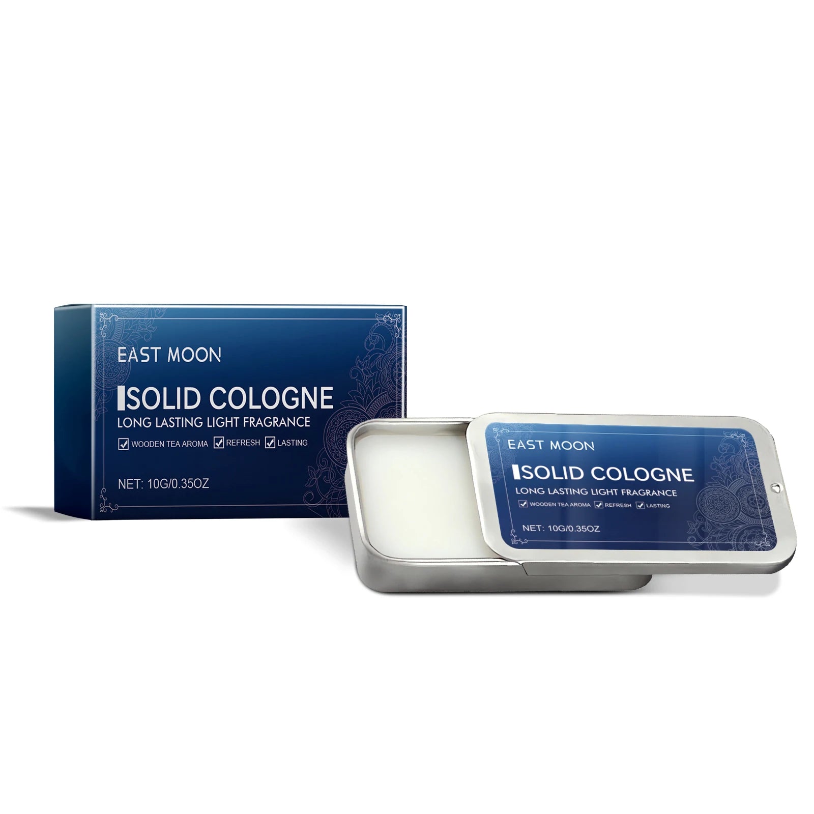 East Moon Men Sandalwood Solid Fragrance Balm | Long-Lasting Scent Solid Fragrance Balm Oasis Select Cologne 10g boxed
