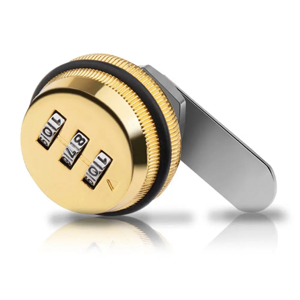 20mm Smart Cam Code Lock for Cabinet Door 3 Digit Combination Password Code Drawer Lock Box Lock Oasis Select Gold