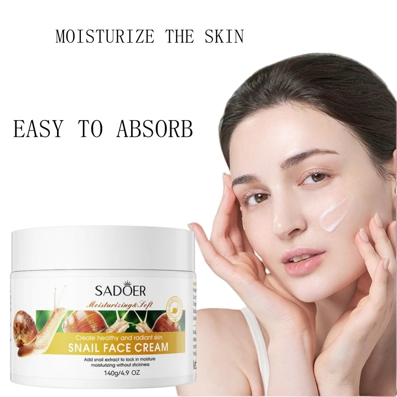 SADOER 140g Snail Moisturizing Cream – Hydrates & Firms Snail Face Cream Oasis Select