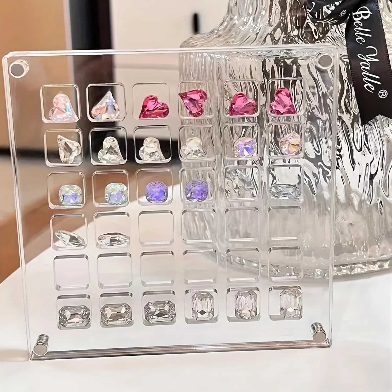 Clear Acrylic Magnetic Display Case 36-Grid Transparent Organizer for Seashells Starfish Jewelry Trinkets Jewelry Making Display Oasis Select