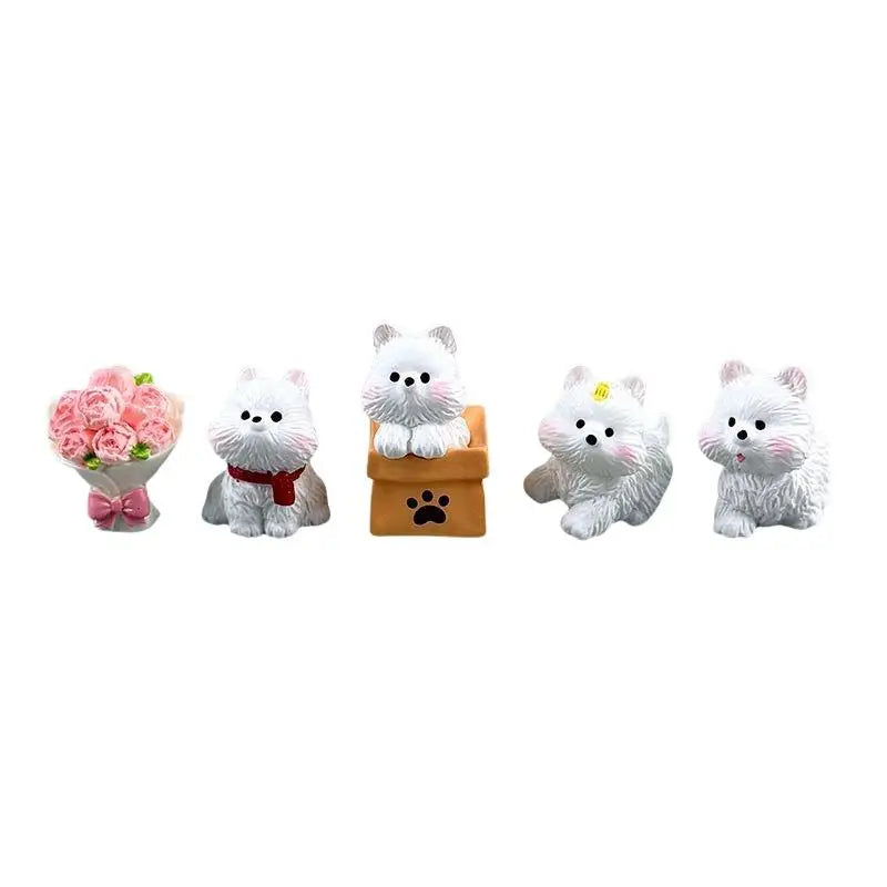 Cute Scarf West Highlands Puppy Resin Dogs Miniature Figurines Terrarium Oasis Select