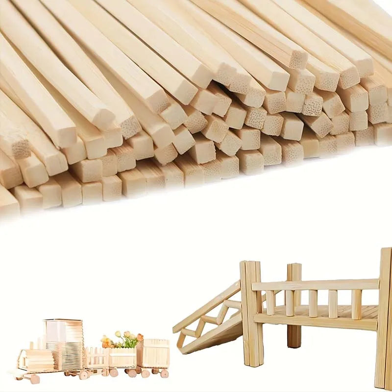 20PCS Unfinished Square Bamboo Sticks for Crafts ,Model Making & DIY Projects Wooden Dowels Woodworking Craft Oasis Select
