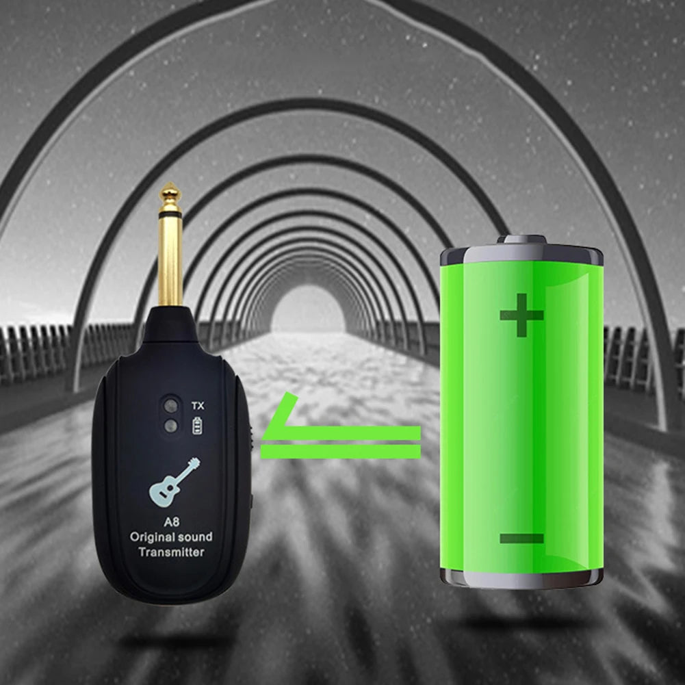 A8 UHF Wireless Guitar System – Transmitter & Receiver Rechargeable Wireless Guitar System Oasis Select