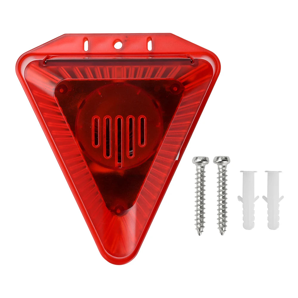 Outdoor Solar Infrared Motion Sensor Alarm 129db Siren Strobe Light IP55 Waterproof Villa Farm Yard Garden Security Alarm System Oasis Select Red