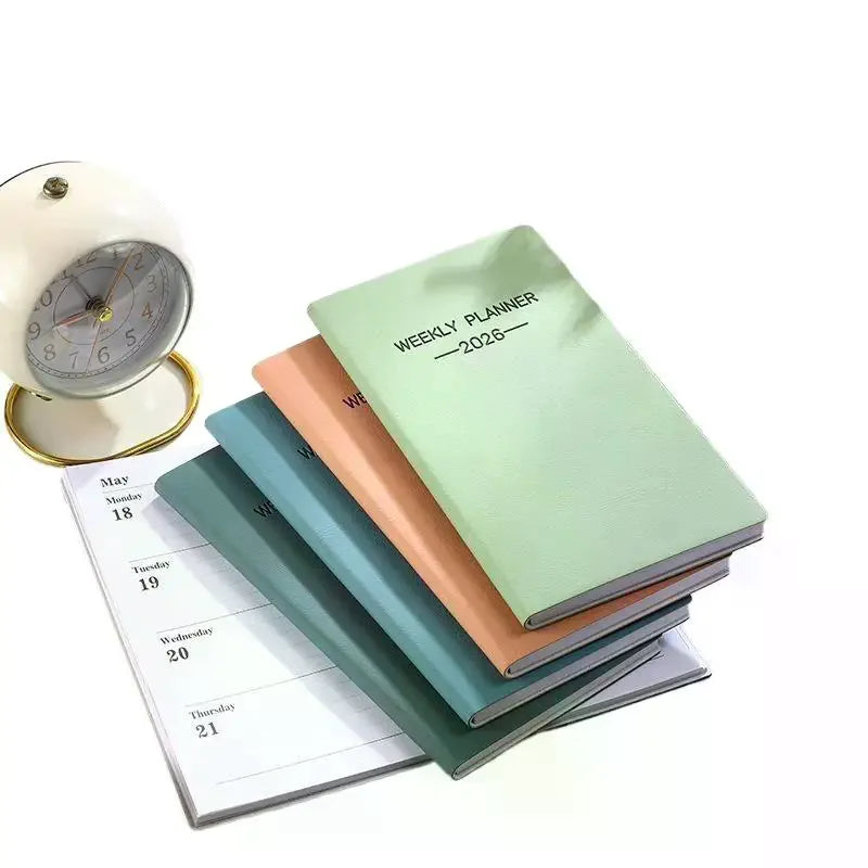 1pc A6 Size 2026 Daily Planner, Morandi Color Leather Calendar, 64 Sheets 128 Page Thin Weekly Calendar Book Oasis Select
