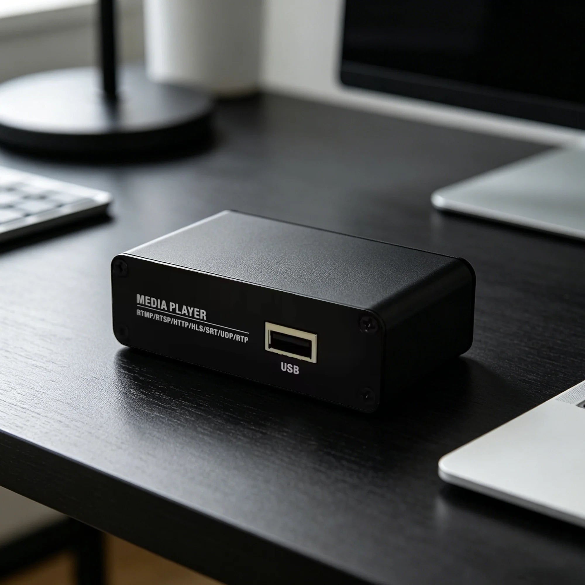 The XP10 USB player can play MP4 files stored on a USB drive and supports RTMP, RTSP, HTTP TS, HTTP FLV, HLS, SRT, UDP, and more Oasis Select