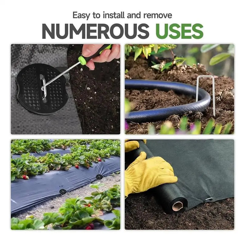 2026-WISH U Shape Heavy-Duty Pins 50 Pieces Landscape Fabric Stakes For Outdoor Plant Cover Spikes For Outdoor Yard Pathway Farm Oasis Select