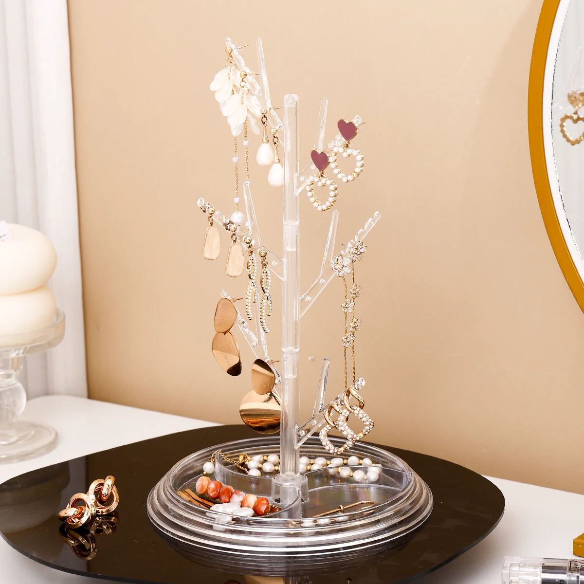 1pc detachable jewelry storage rack plastic creative tree shaped decoration hanging necklace bracelet ring earring organizer Oasis Select