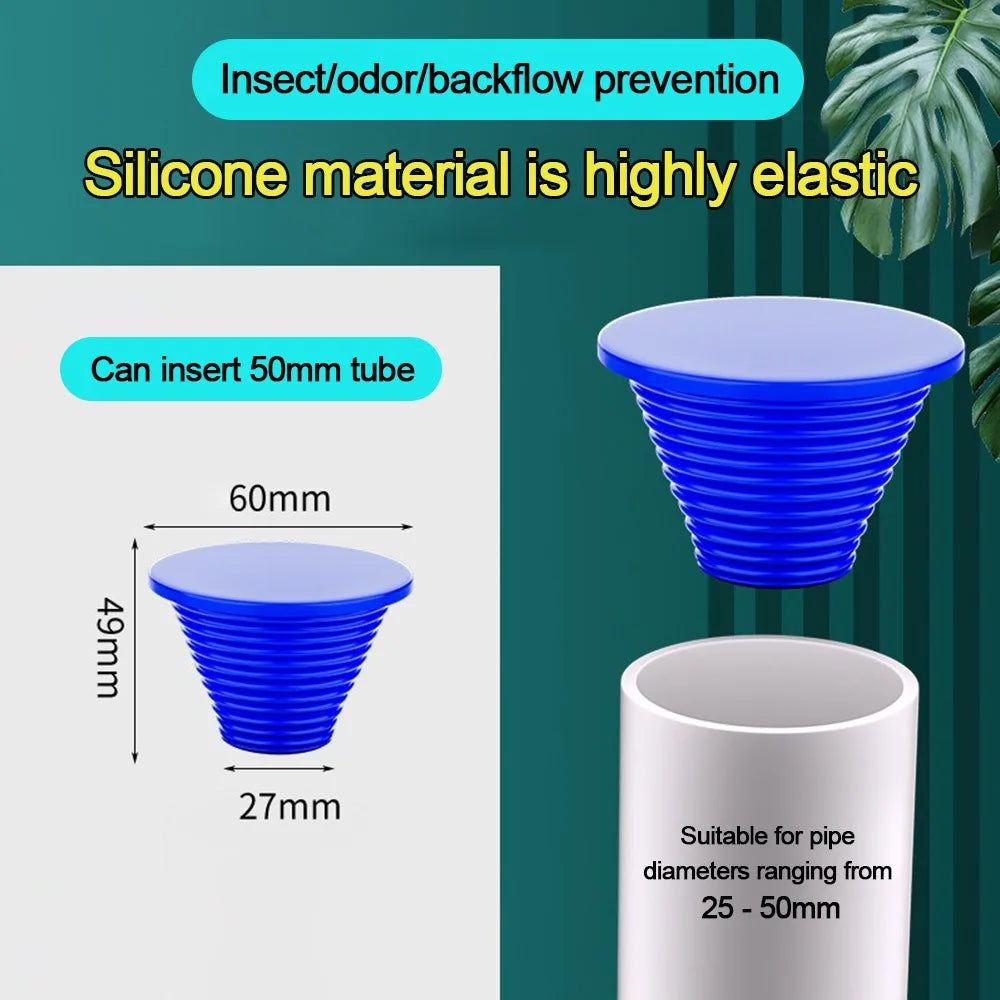 Silicone Sewer Pipe Sealing Ring Anti Odor Conical Shape Water Pipe Plug Anti-clogging Sewer Seal Hole Sealing Plugs Oasis Select L2