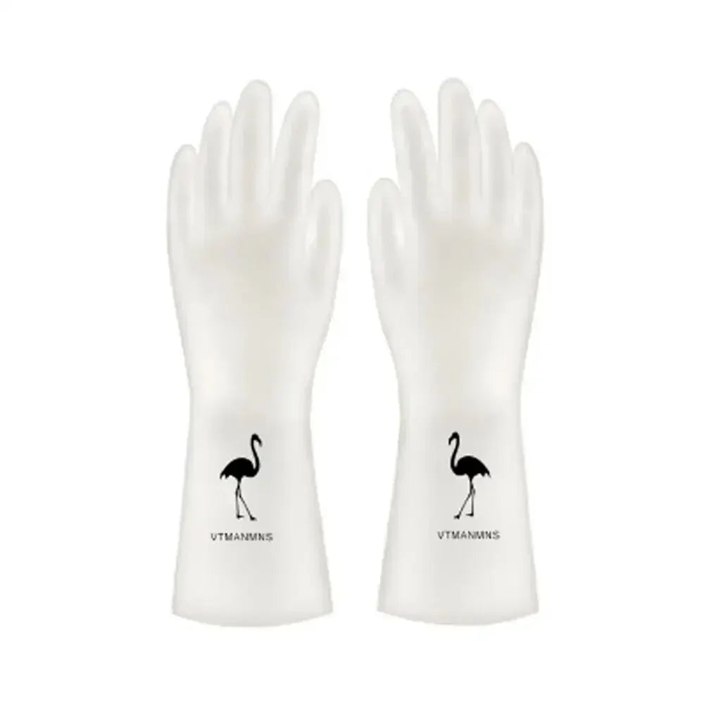 Waterproof Housework Cleaning Gloves Kitchen Cleaning Latex Laundry Dishwashing Gloves Wear Resistant Rubber Gloves Oasis Select Flamingo S