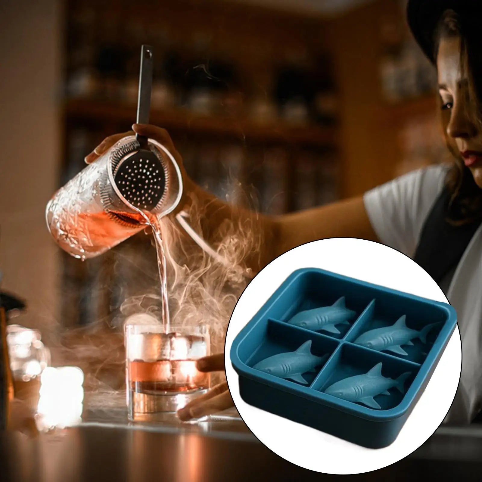 3D Silicone Shark Mold Funny Ice Mold Cute Easy Release Silicone Tray Shaper Mould Creative Fish Ice cubes Mold For Drink Water Oasis Select
