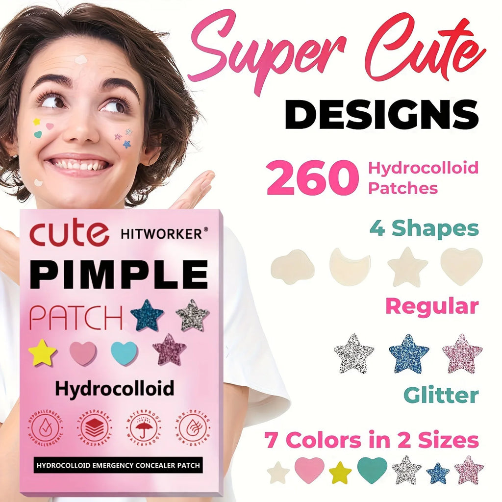 Hydrogel non irritating acne patch -260 pieces per box - alcohol free, used to absorb acne secretion, necessary for acne care Oasis Select