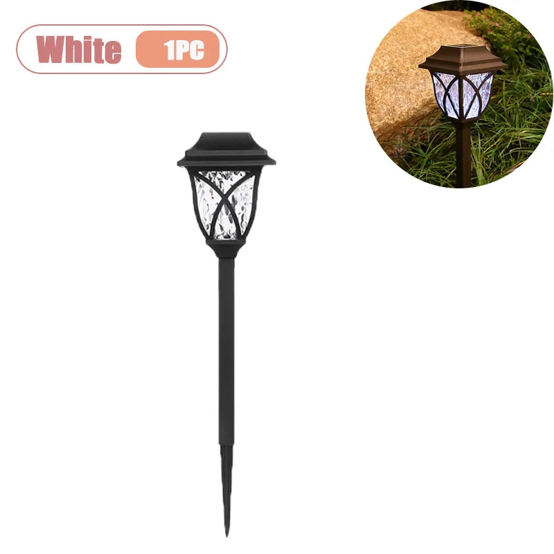 1-8PCS Solar Powered Outdoor Garden Lights Waterproof LED Stake Lamps for Automatic Yard Pathway and Lawn Lighting Oasis Select White-1PC