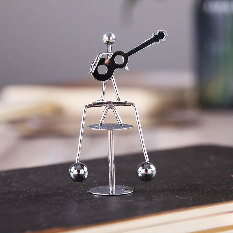 Mini Ironwork Balance Ironman, Stress-relieving Figurine, Untoppling Doll, Sports Metal Handicraft, Small Gift Oasis Select