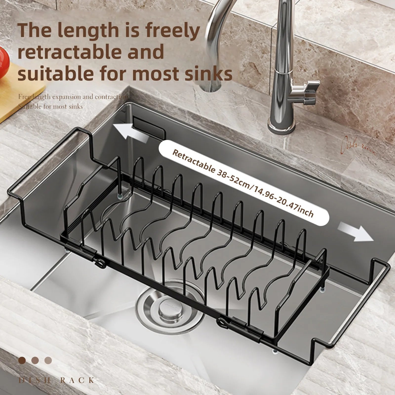 Bowl Rack Drain Rack Retractable Kitchen Dish Rack Small Dish Rack Tableware Storage Box Vegetable Basin Sink Shelf Oasis Select