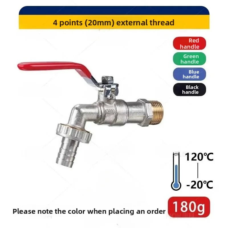 1/2inch Garden Irrigation Brass Faucet IBC Tank Water Tap Single Outlet Valve Replacement Antifreeze Outdoor Balcony Accessories Oasis Select DN15 A