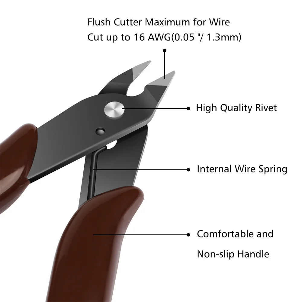 5Pcs 170 Wire Cutter DIY Trimmer Diagonal Side Cutting Cable Nippers Red Blue Pliers Hand Mini Snips Flush Nipper Trimmer Oasis Select