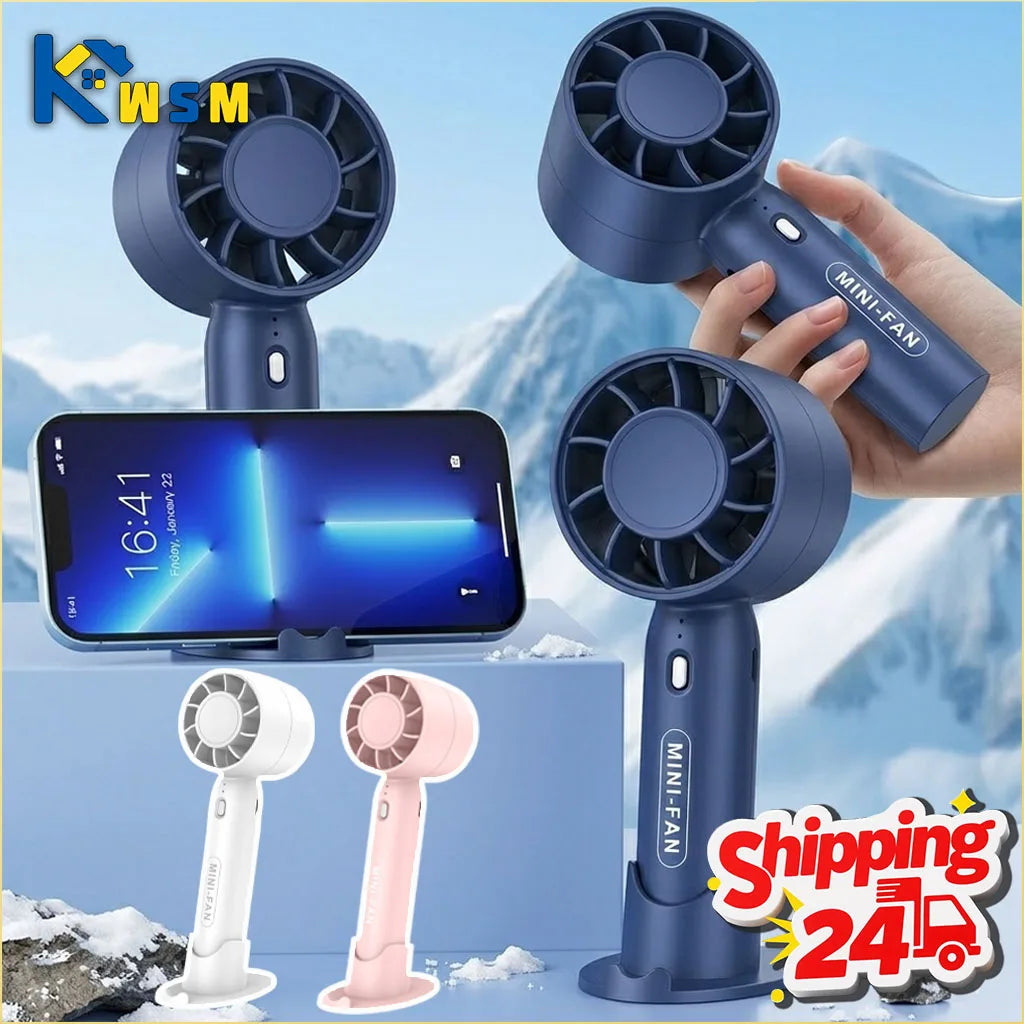 Mini USB Handheld Fan Portable Rechargeable Small Desk Fan for Students Office Travel Personal Cooling Breeze Quiet 3 Speed Oasis Select