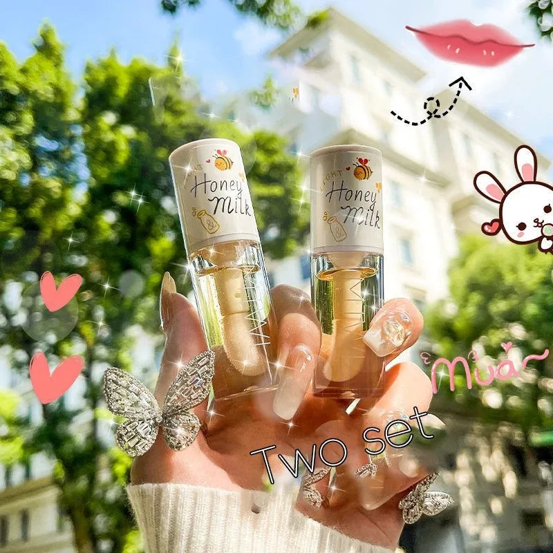 White Peach And Honey Lip Oil Soothes Dry Moisturizes And Does Not Fade Lovely Big Brush Head Lip Gloss Oasis Select