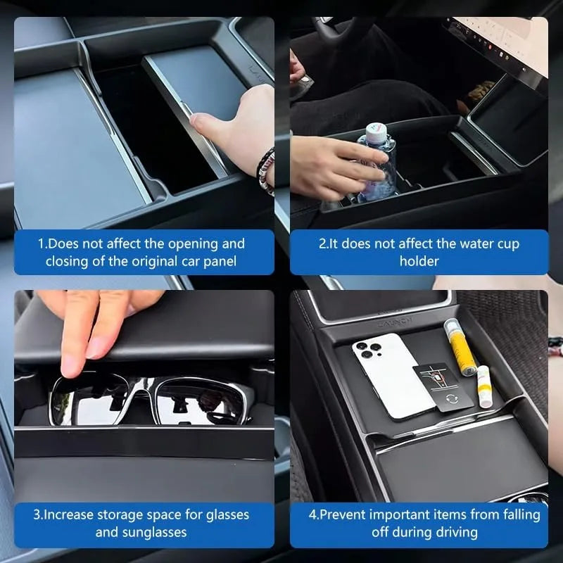 New Model 3 Highland / Model Y/YL Center Console Armrest Storage Tray Organizer Box Case ABS For Tesla Car Interior Accessories Oasis Select