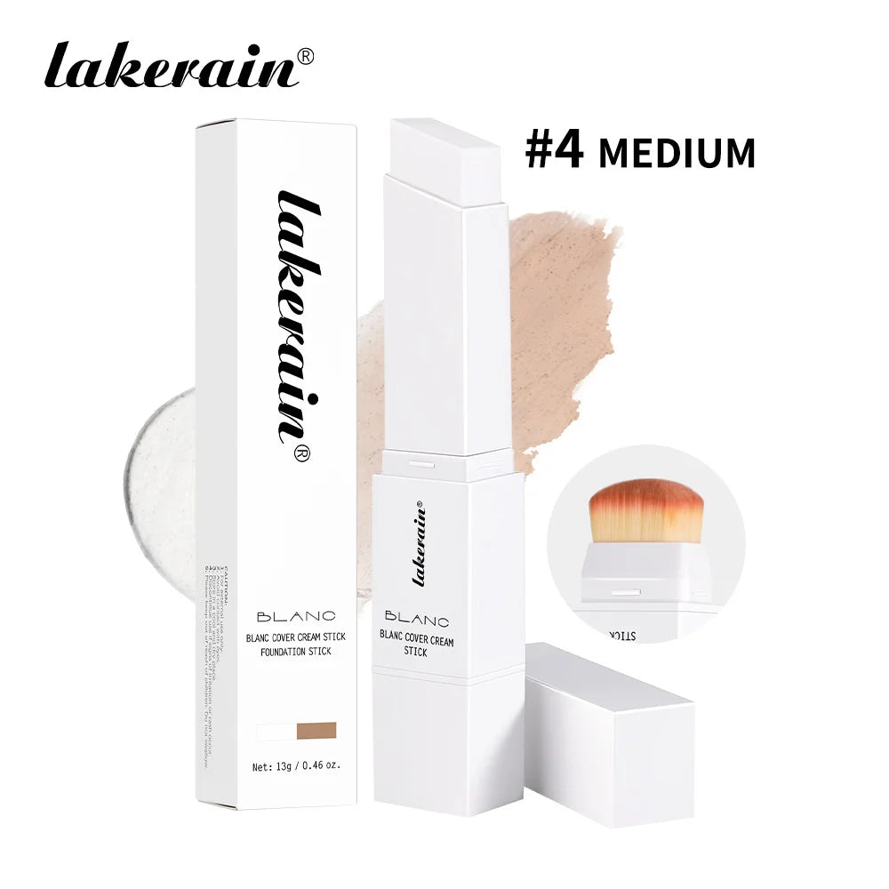 Color-changing Foundation Stick Blanc Foundation Korean Makeup Base High Coverage Concealer Natural Nude 2 IN 1 Foundation Stick Oasis Select 2pcs medium