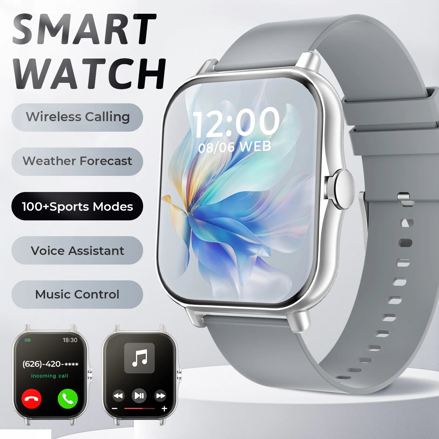 SIMSONLAB Smartwatch – Bluetooth Call & Fitness Tracker Watch