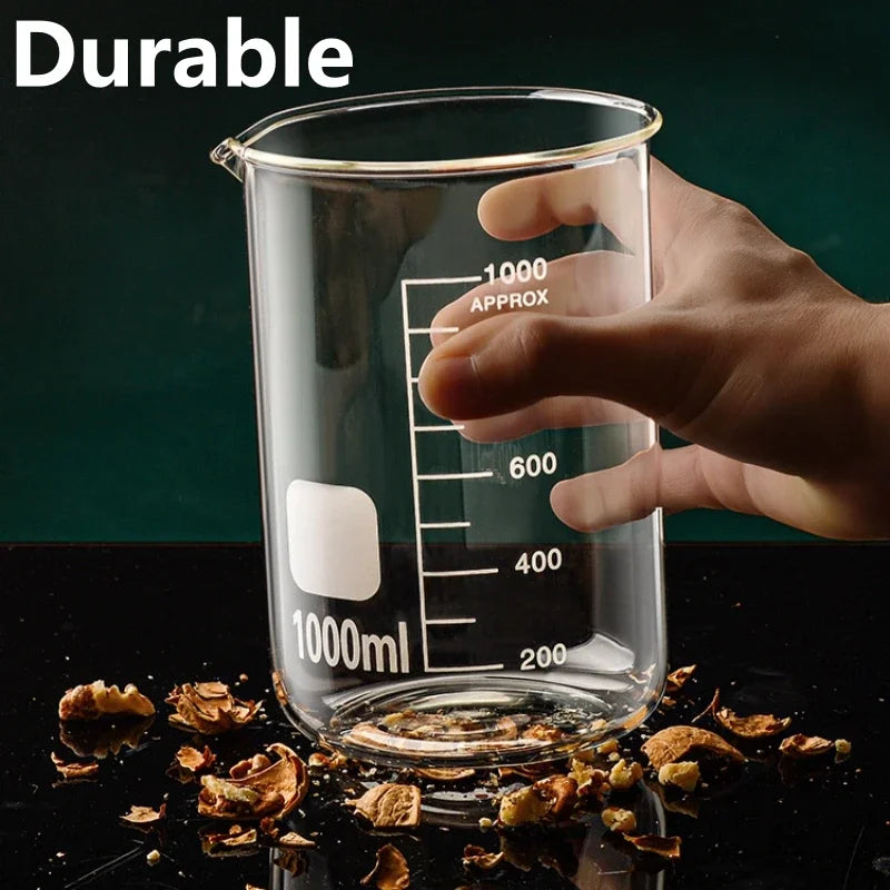 Glass Measuring Cup High Borosilicate Clear Scale Cup Heat-resisting Laboratory Beaker Kitchen Baking 50/100/150/250/500/1000ml Oasis Select