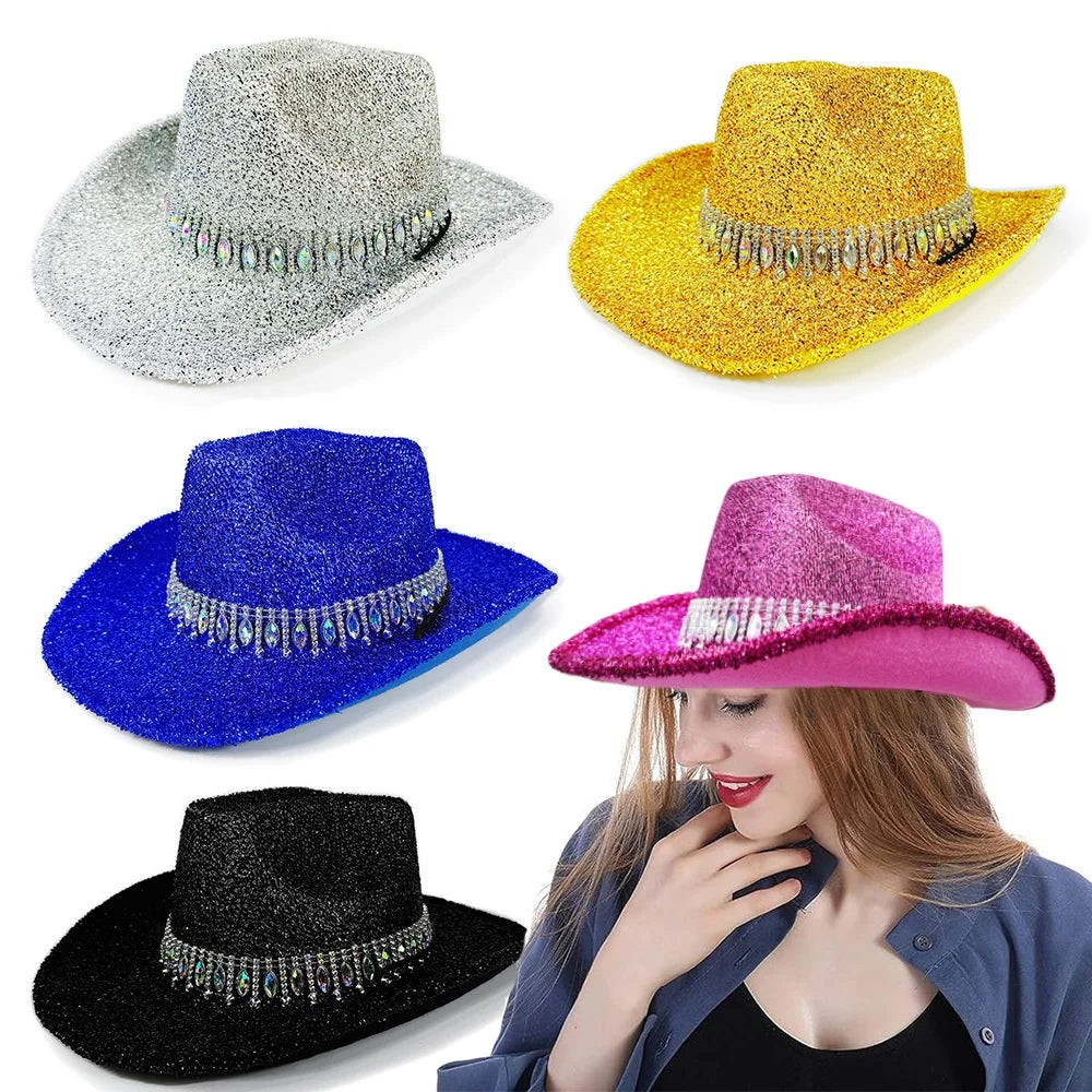 Women's Rhinestone Cowgirl Hat | Wide Brim Western Sun Hat