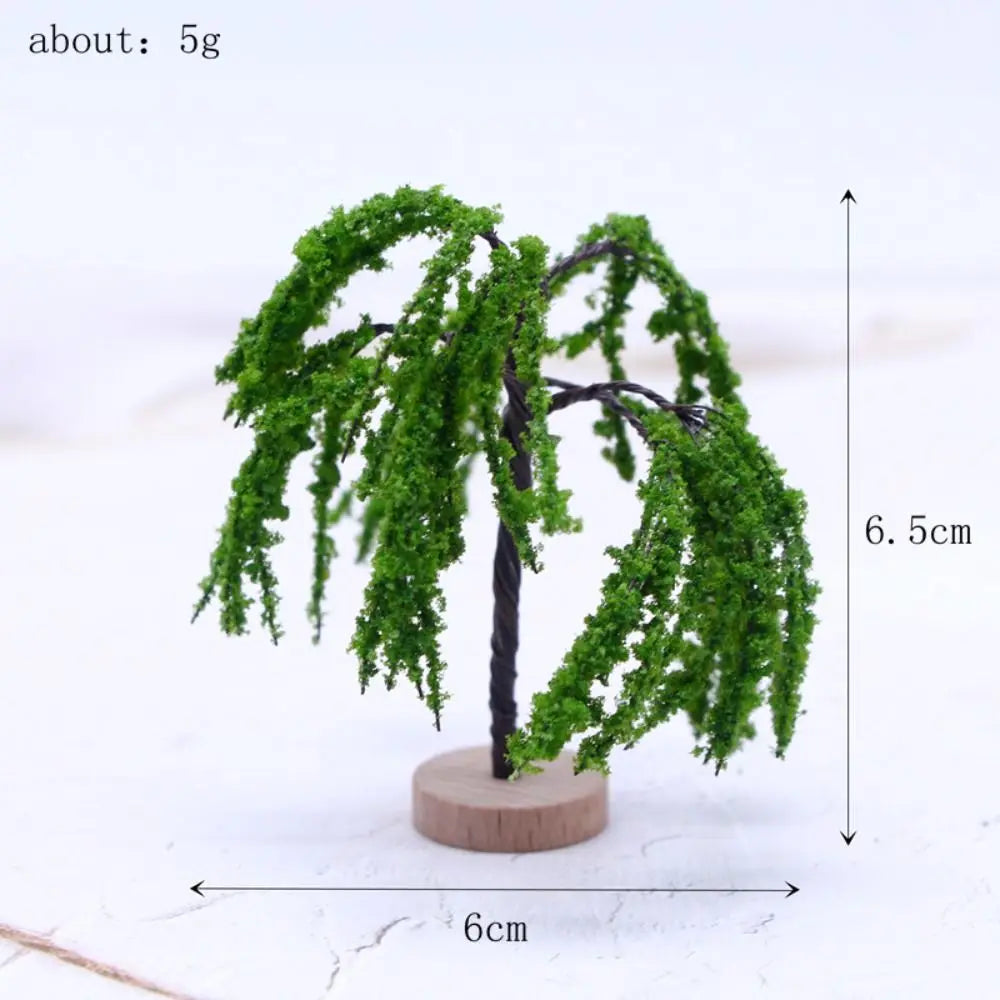 Miniature Model Trees Dollhouse Moss Rock Wooden Base DIY Diorama