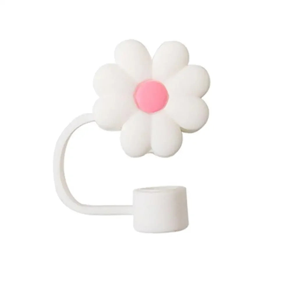 Flower Shape Straw Cover Compatible Stanley 30& Tumbler Soft Silicone