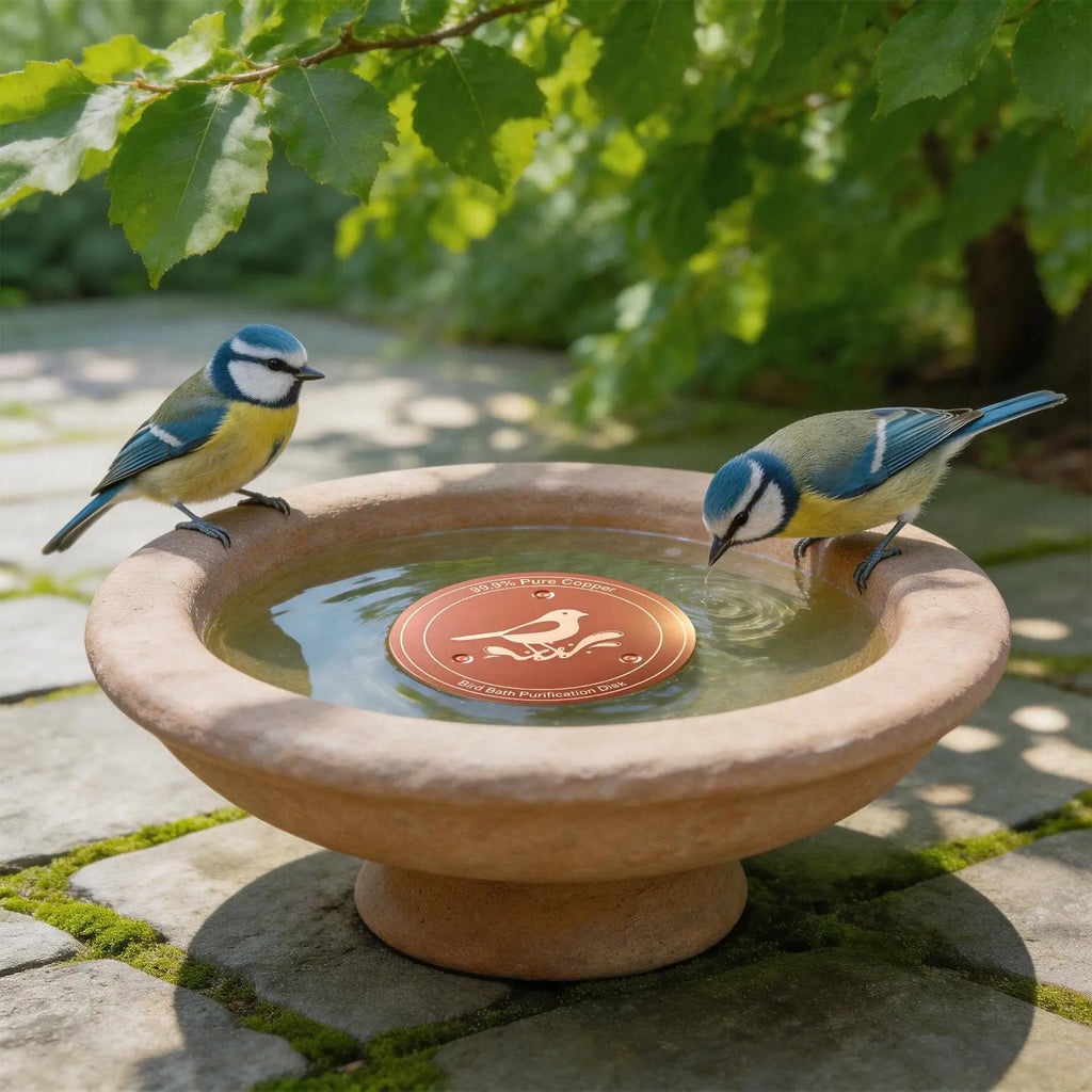 1PC Bird Bath Copper Disk Purification Disk Garden Outdoor Feeder Tray Cleaner Bird Bath Water Fountain Fishpond Lawn Backyard Oasis Select
