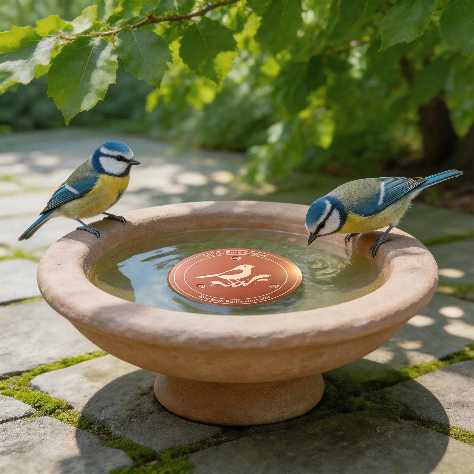 1PC Bird Bath Copper Disk Purification Disk Garden Outdoor Feeder Tray Cleaner Bird Bath Water Fountain Fishpond Lawn Backyard Oasis Select