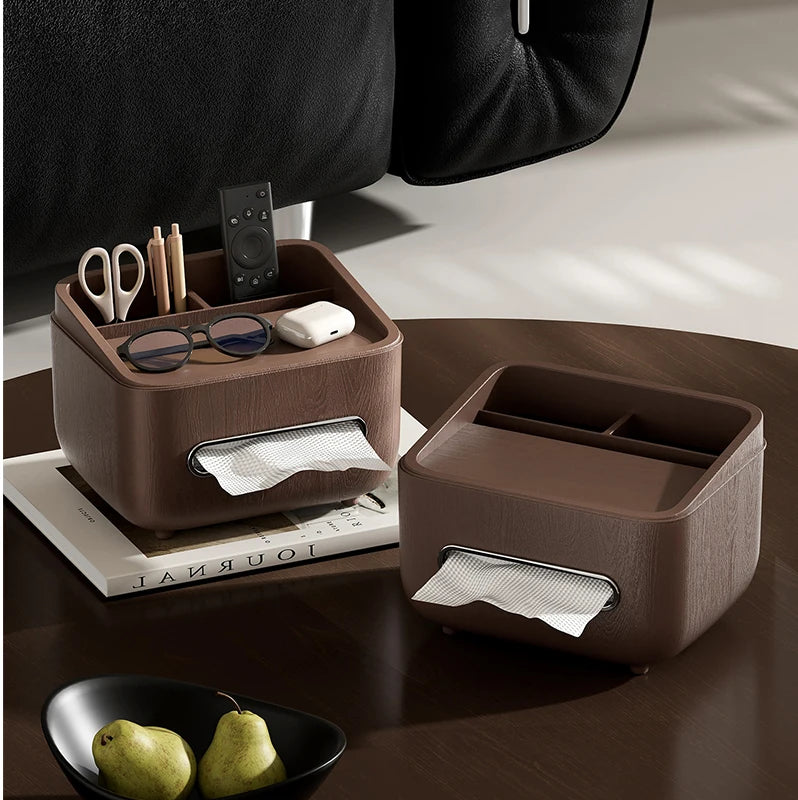 Paper towel holder and storage box-modern farmhouse style rectangular plastic box with paper towel holder Oasis Select