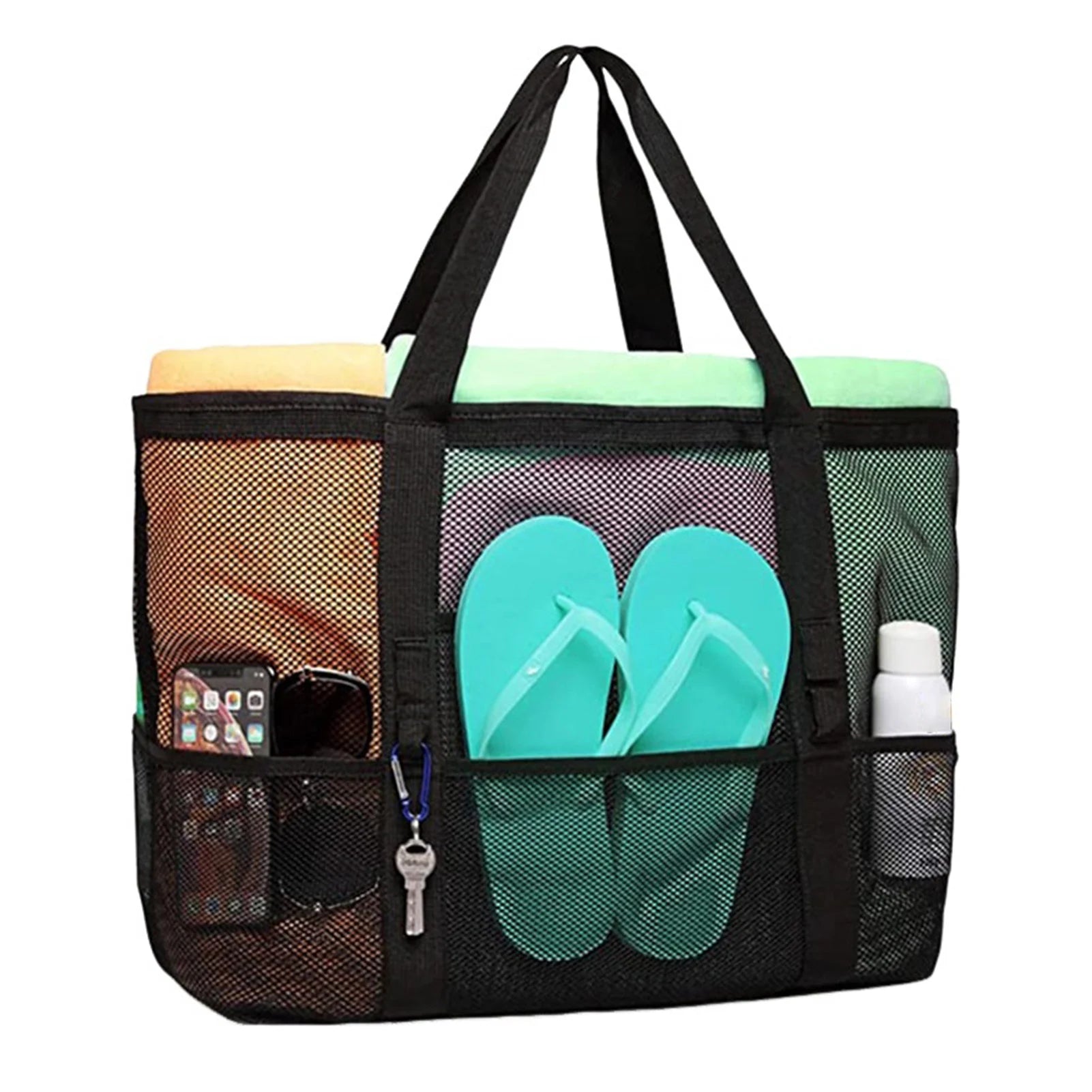 Mesh Beach Tote Bag | Large Multi-Pocket Pool & Travel Bag