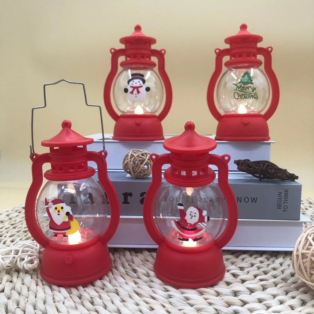 Christmas Decoration Led Light Small Oil Lamp Desktop Decoration Hand Lamp Window Shopping Mall Elderly Dress Up Lamp Oasis Select Red Bag Santa 1pcs 6.5x6x12.5cm