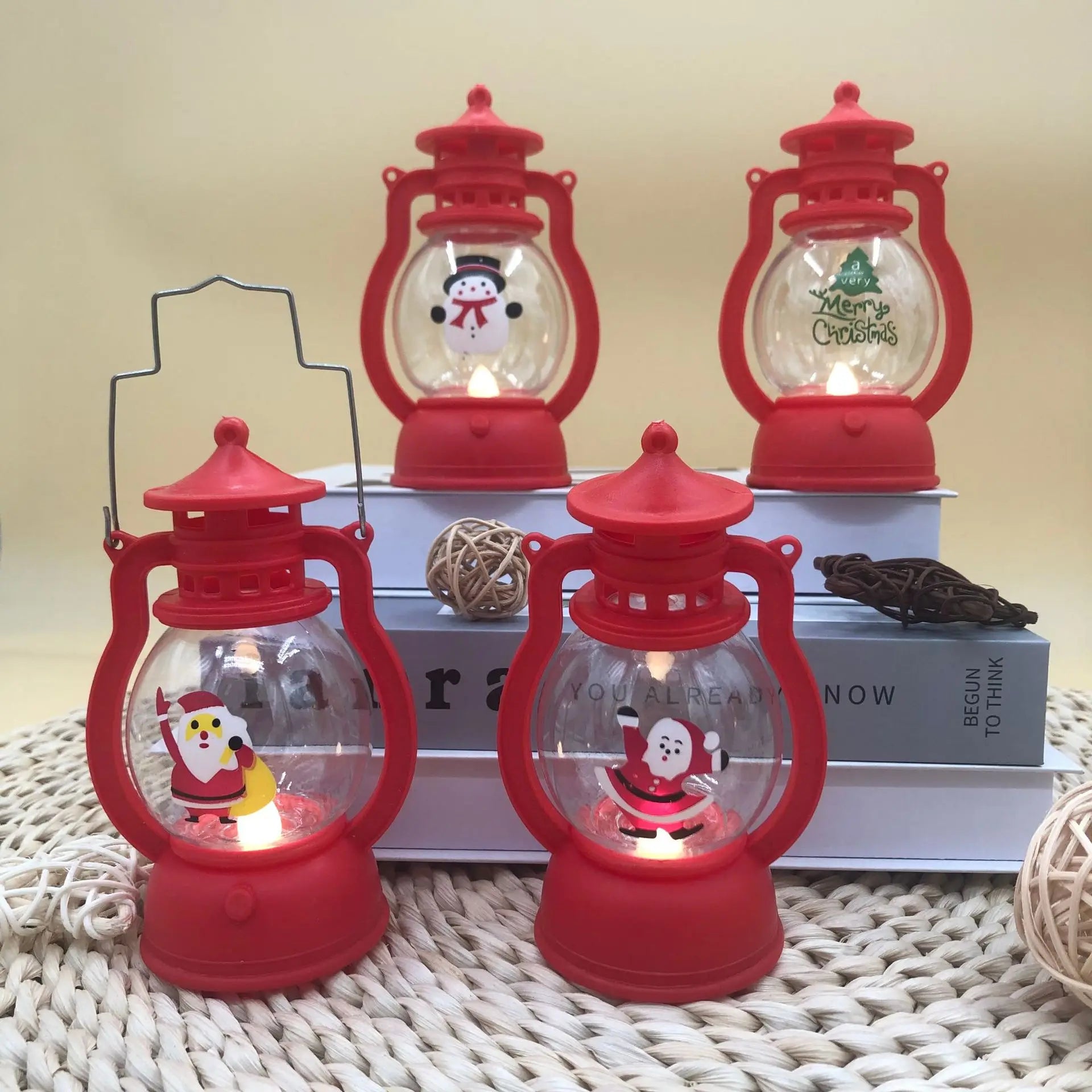 Christmas Decoration Led Light Small Oil Lamp Desktop Decoration Hand Lamp Window Shopping Mall Elderly Dress Up Lamp Oasis Select Red Bag Santa 1pcs 6.5x6x12.5cm