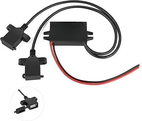 Waterproof DC/DC 24V/12V To 5V 5A 25W USB Type-C Right Angle Step Down Converter Output Buck Module Power Adapter For Dash Cams Oasis Select Dual square USB 24V 12V 5V 3A