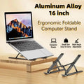 Laptop Stand Metal Material Foldable Portable Laptop Heighten Laptop Holder Bracket Notebook Stand Oasis Select Black