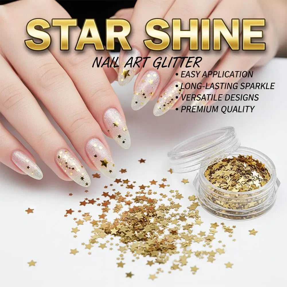 Silver Star Nail Glitter Sequins – Shiny Flakes & Charms Nail Art Sequins Oasis Select