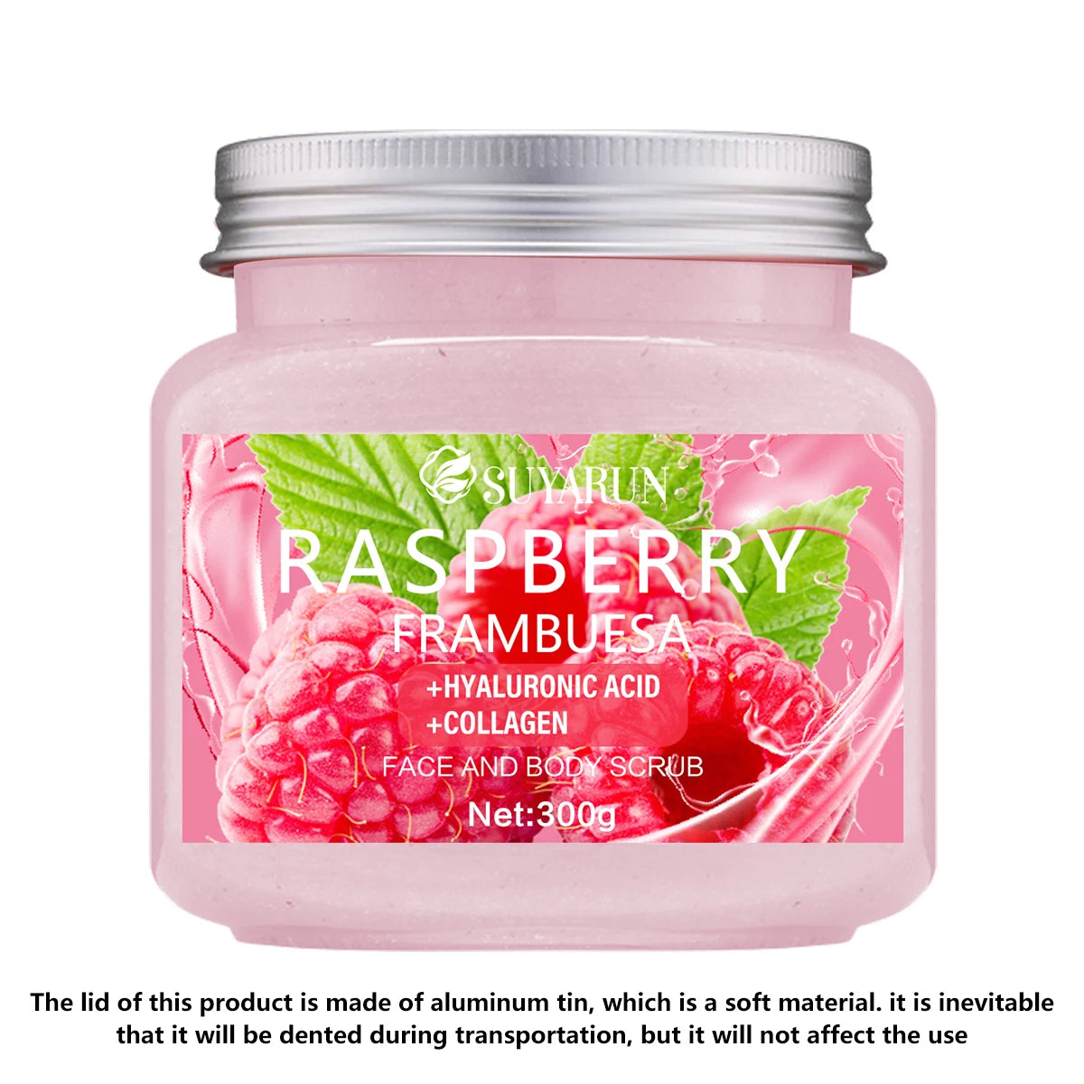 SUYARUN Natural Body Scrub – Raspberry, Aloe & Coconut