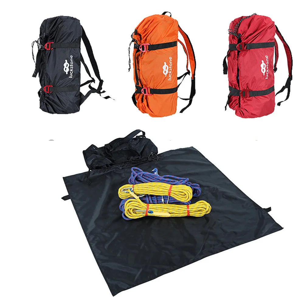 Rock Climbing Rope Bag Cord Carry Bag Hiking Shoulder Backpack Folding Portable Waterproof Backpack Ground Mat Oasis Select