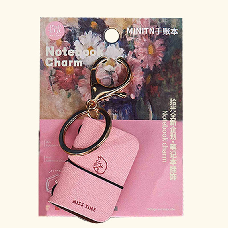 PU Keychain Soft Leather Mini Portable Diary Backpack Charm Notebook Literary Style Storage Accessory Oasis Select A4