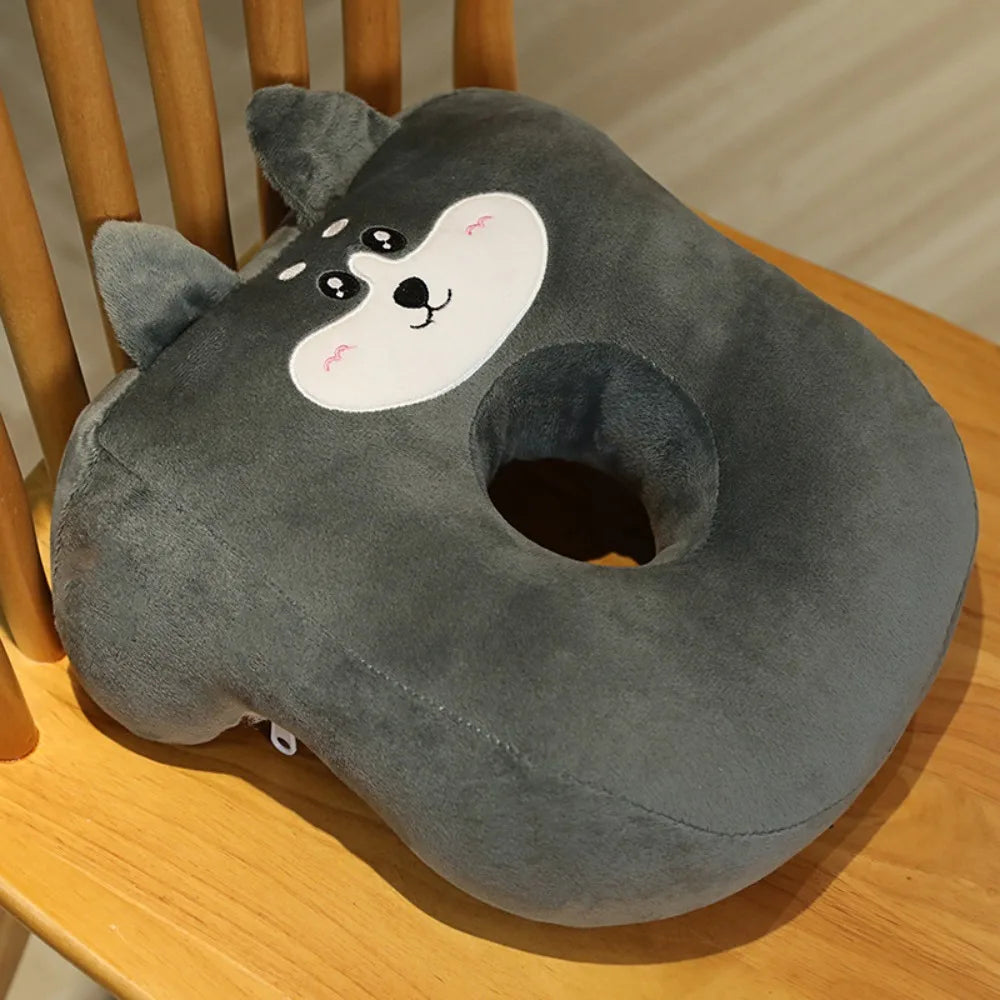 Cartoon Animal Nap Pillow – Soft Ring Desk & Travel Rest Pillow