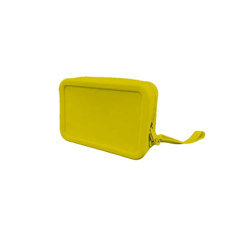 Silicone Travel Makeup Bag – Organizer, Coin Wallet & Key Pouch Silicone Organizer Bag Oasis Select Yellow