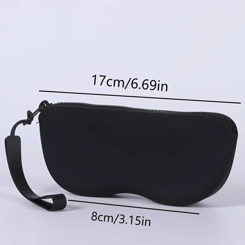Multi-color Silicone Zipper Glasses Bag Storage Bag, Multi-purpose Small Anti-fall Debris Eyeglass Case Sunglasses Case Oasis Select black