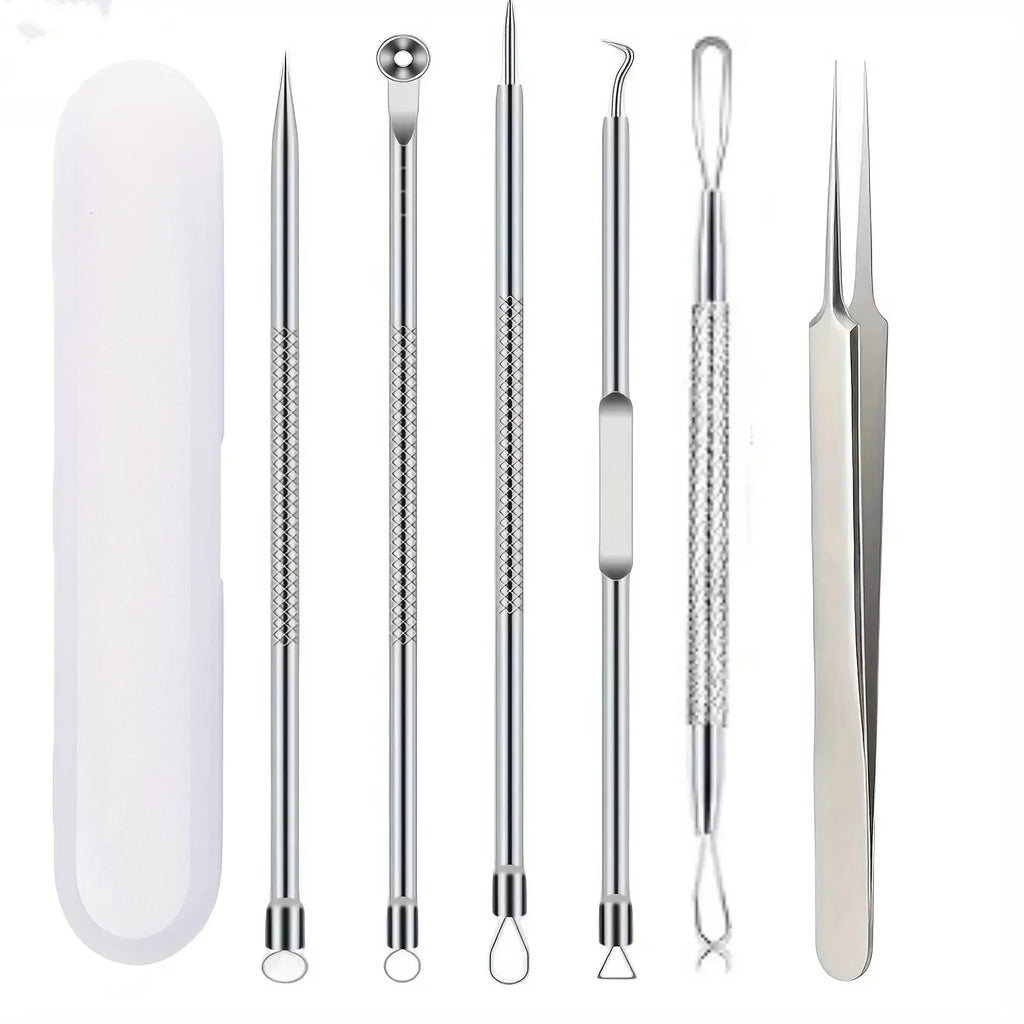 Stainless Steel Blackhead & Blemish Removal Tool Set Skin Care Tool Set Oasis Select 6Pcs