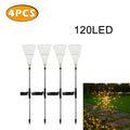 1~4PCS LED Solar Power Firework Lights Garden Decoration Fairy Lamp Waterproof Outdoor Dandelion Lawn Light Patio Garden Decor Oasis Select 120LED 4PCS