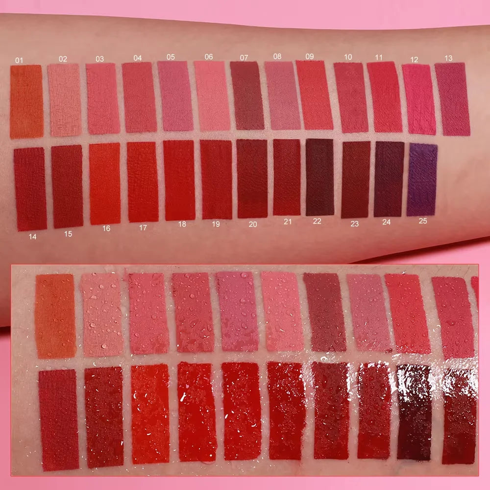 Matte Lip Gloss Lipstick, High Pigment Waterproof Velvet Long Lasting Purple Bright Red Deep Red Nude, Y2K Valentine's Day Gifts Oasis Select