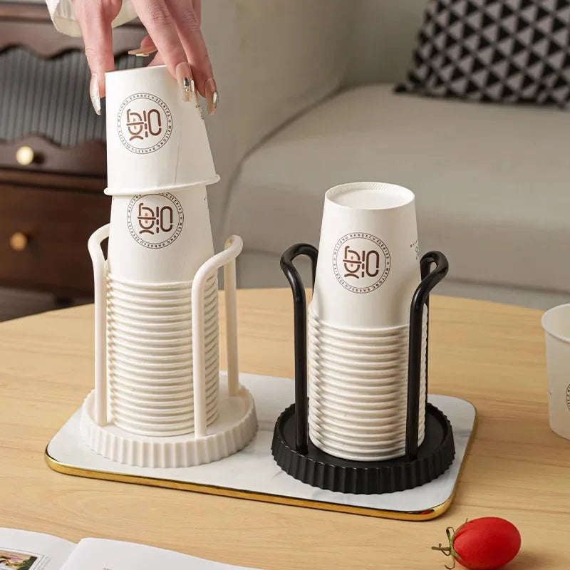 1PCS Paper Cup Holder Household Disposable Cup Storage Rack Multifunctional Desktop Coffee and Milk Tea Cup Storage Rack Oasis Select