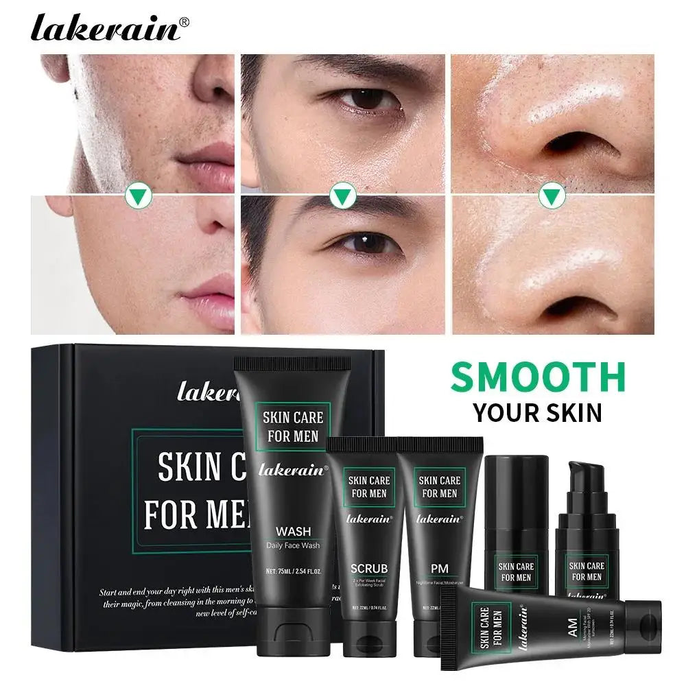 LAIKOU Men's Skincare Kit – Face Wash, Serum, Eye Cream & SPF